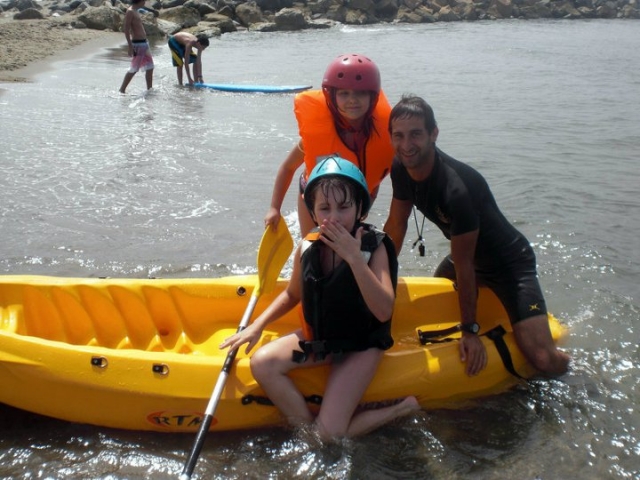 probando el kayak